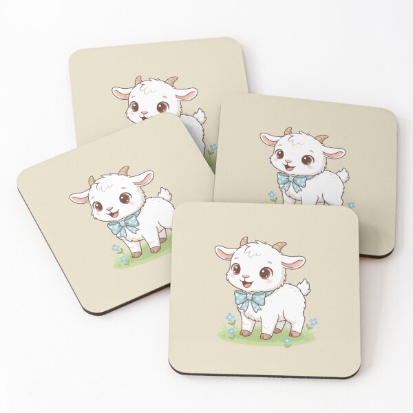 Item preview, Cute Baby Goat Cartoon With Big Eyes designed and sold by LightArt25.