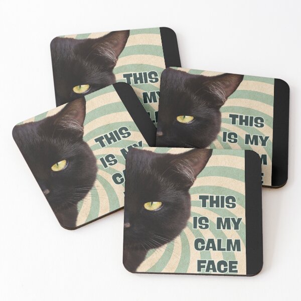 Item preview, This Is My Calm Face Dramatic Black Cat designed and sold by UUniqueIImprint.