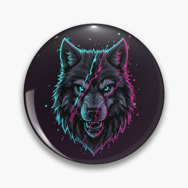 Item preview, Neon Glitch Wolf Head Cyberpunk Animal Illustration designed and sold by anandsiva2703.