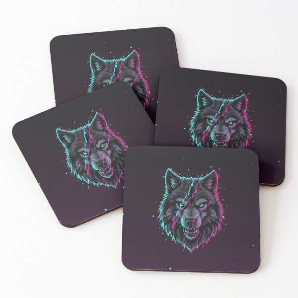 Item preview, Neon Glitch Wolf Head Cyberpunk Animal Illustration designed and sold by anandsiva2703.