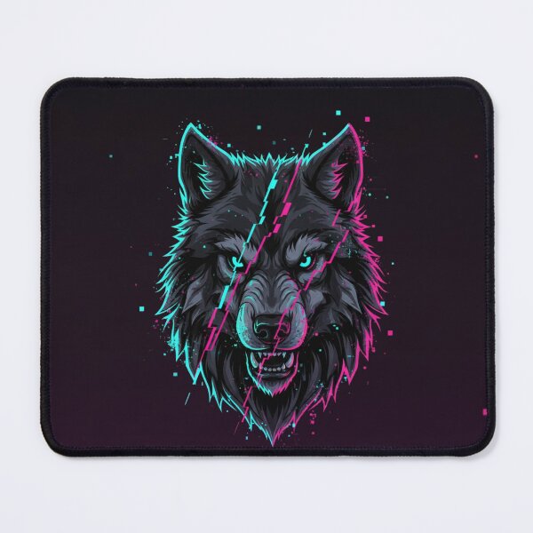 Item preview, Neon Glitch Wolf Head Cyberpunk Animal Illustration designed and sold by anandsiva2703.