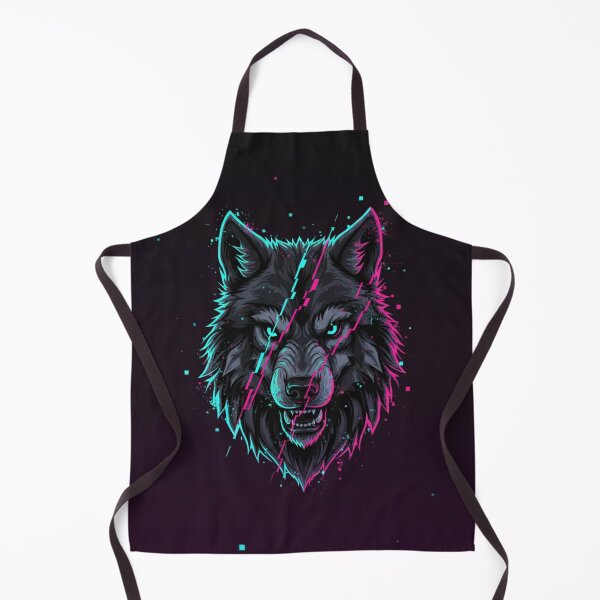 Item preview, Neon Glitch Wolf Head Cyberpunk Animal Illustration designed and sold by anandsiva2703.