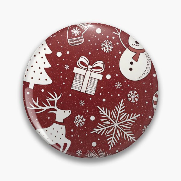 Item preview, Minimal Christmas Papercut Pattern – White Holiday Icons on Red Background for Mugs, Tote Bags & Wall Art designed and sold by CHRONIN.