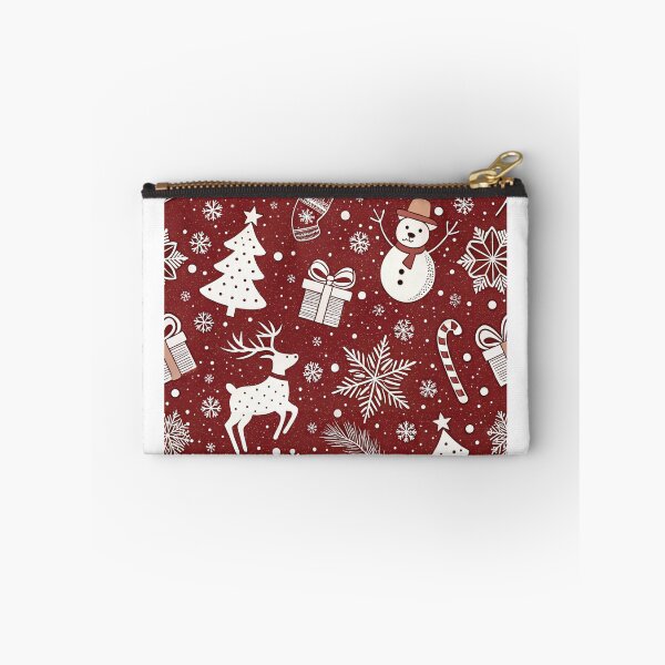 Artikelvorschau, Minimalistisches Weihnachts-Schnittmuster – Weiße Weihnachtssymbole auf rotem Hintergrund für Tassen, Tragetaschen & Wanddekoration entworfen und verkauft von CHRONIN.