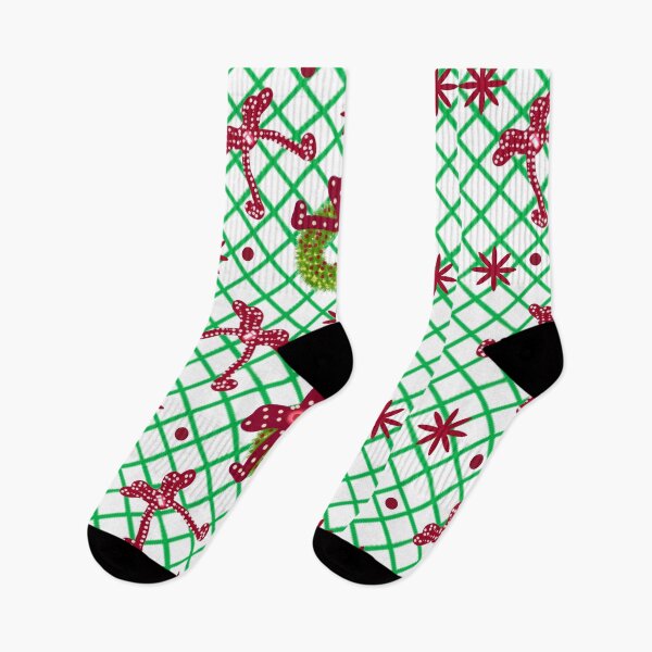 Item preview, Christmas Candy Cane Bow & Wreath Pattern | Festive Holiday Lattice Design designed and sold by HopeAndHustle.