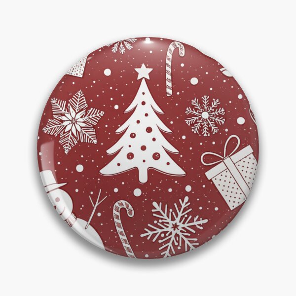 Artikelvorschau, Minimalistisches Weihnachts-Schnittmuster – Weiße Weihnachtssymbole auf rotem Hintergrund für Tassen, Tragetaschen & Wanddekoration entworfen und verkauft von CHRONIN.