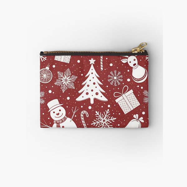 Item preview, Minimal Christmas Papercut Pattern – White Holiday Icons on Red Background for Mugs, Tote Bags & Wall Art designed and sold by CHRONIN.