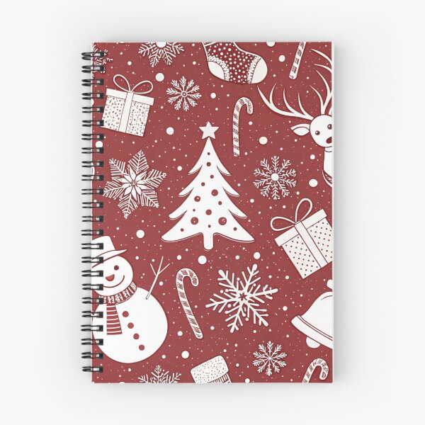 Artikelvorschau, Minimalistisches Weihnachts-Schnittmuster – Weiße Weihnachtssymbole auf rotem Hintergrund für Tassen, Tragetaschen & Wanddekoration entworfen und verkauft von CHRONIN.