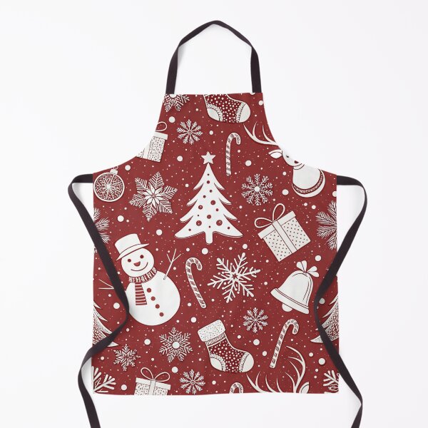 Item preview, Patrón minimalista de recortes navideños: iconos navideños blancos sobre fondo rojo para tazas, bolsas y decoración de pared. designed and sold by CHRONIN.