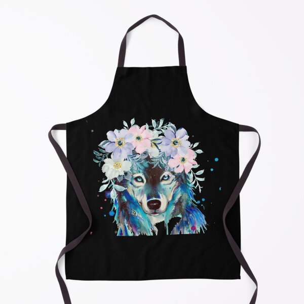 Item preview, Blue Wolf with Pastel Floral Crown designed and sold by IN Tales.