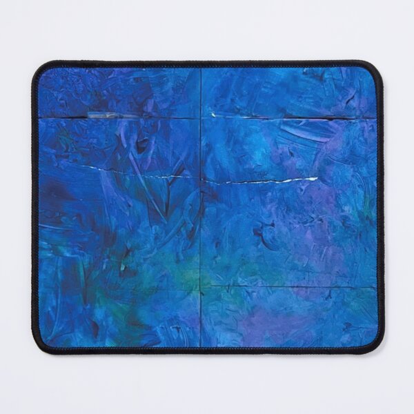 Item preview, Abstract blue panel art with textured strokes designed and sold by Rue Market.