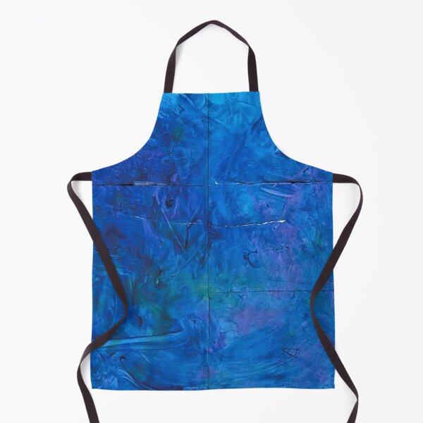 Item preview, Abstract blue panel art with textured strokes designed and sold by Rue Market.