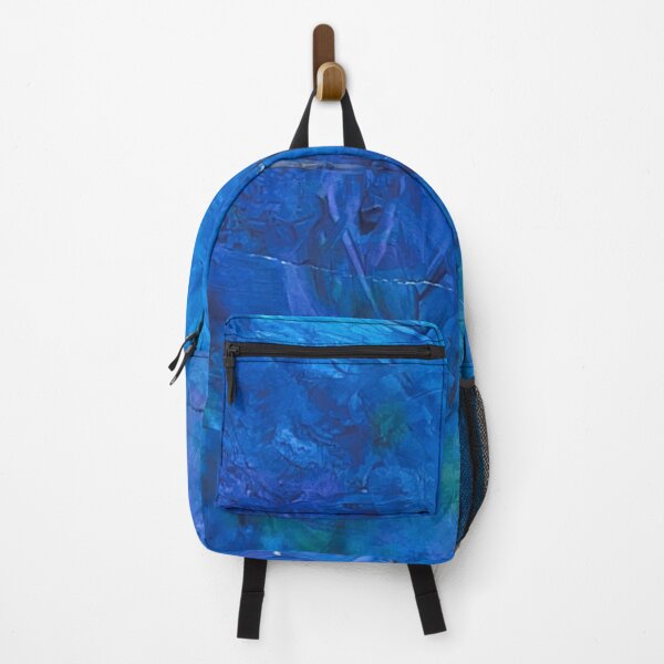 Item preview, Abstract blue panel art with textured strokes designed and sold by Rue Market.