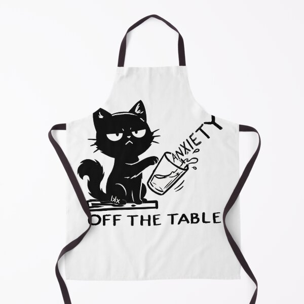 Item preview, Anxiety Off The Table - Funny Mental Health Black Cat Art designed and sold by AdyKurniawan.