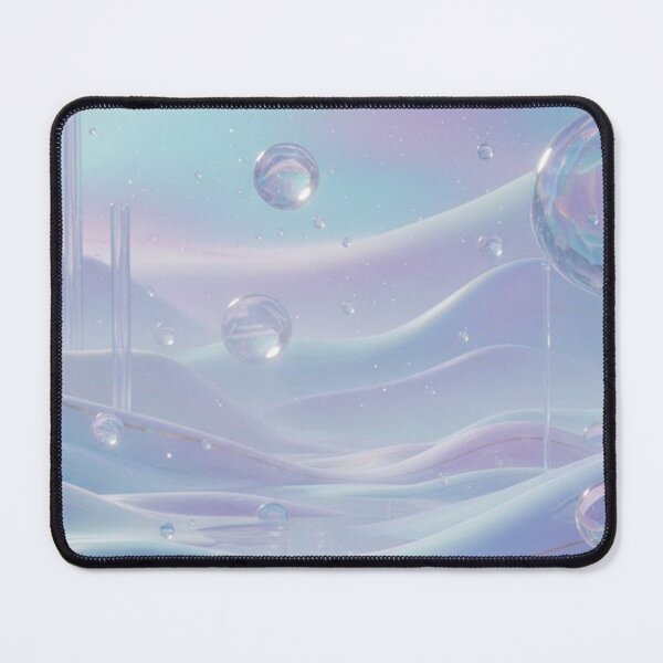 Item preview, Pastel Dreamscape Abstract Waves with Floating Glass Orbs designed and sold by anandsiva2703.