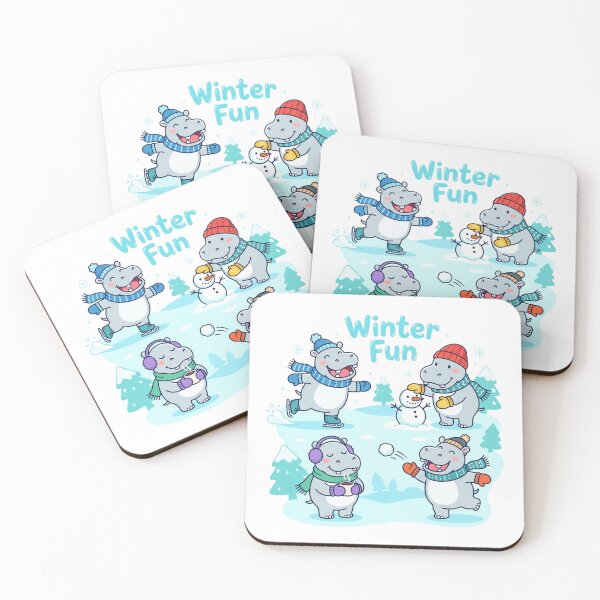 Item preview, Cute Hippo Winter Fun Cartoon Mascot for Kid Winter Holiday designed and sold by chattsuede.