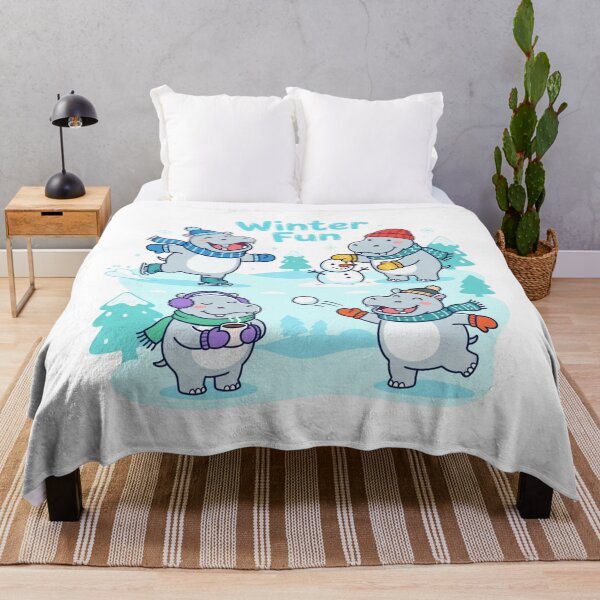 Item preview, Cute Hippo Winter Fun Cartoon Mascot for Kid Winter Holiday designed and sold by chattsuede.