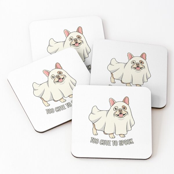 Item preview, Too Cute To Spook French Bulldog Ghost Cartoon Mascot designed and sold by chattsuede.