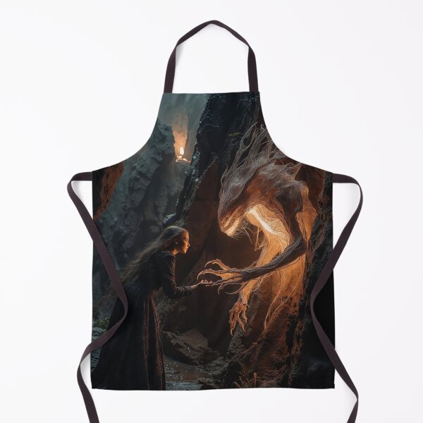 Item preview, Enchanted Encounter: Young Woman and Glowing Creature in Subterranean Cavern designed and sold by AdamSpade.