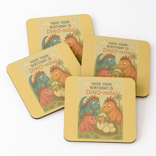 Item preview, Cute Dinosaur Birthday Card Retro Vintage Dino-mite Pun Funny Happy Birthday designed and sold by SammyMorry.