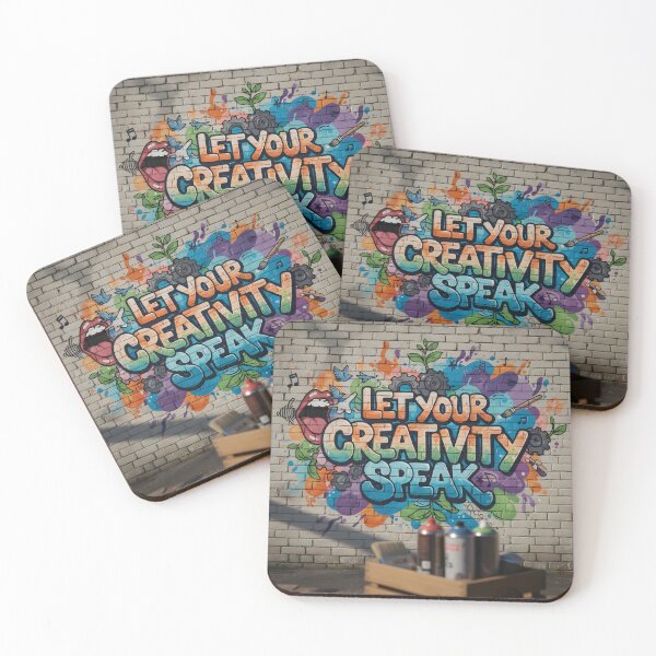 Item preview, Let Your Creativity Speak Graffiti Wall Art – Colorful Street Art Motivational Quote Design designed and sold by trendyart1112.