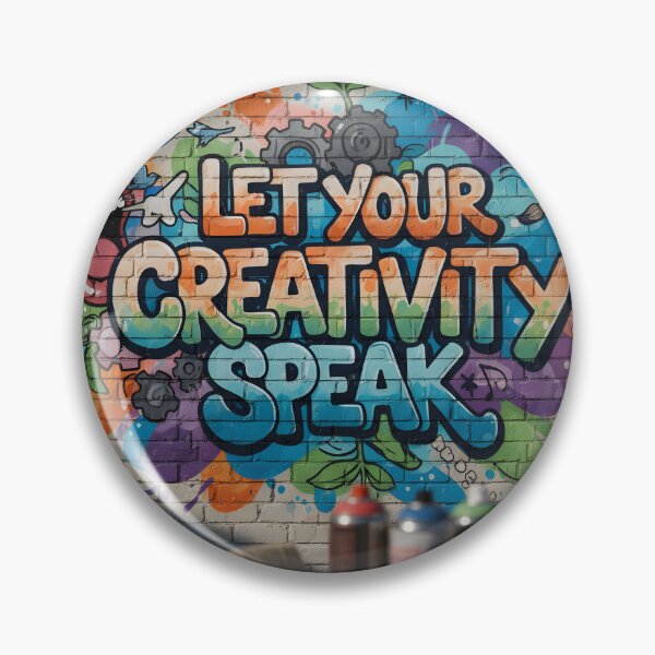 Item preview, Let Your Creativity Speak Graffiti Wall Art – Colorful Street Art Motivational Quote Design designed and sold by trendyart1112.