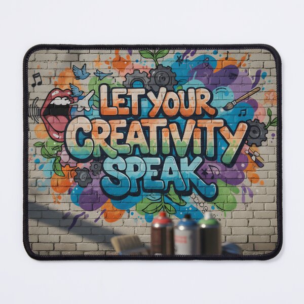 Item preview, Let Your Creativity Speak Graffiti Wall Art – Colorful Street Art Motivational Quote Design designed and sold by trendyart1112.
