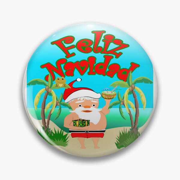 Item preview, Feliz Navidad Santa at the beach in a tropical Christmas designed and sold by Verle-art.