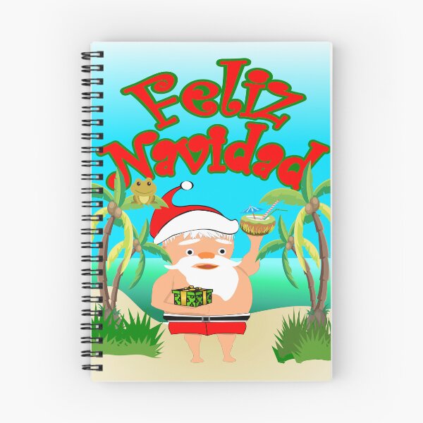 Item preview, Feliz Navidad Santa at the beach in a tropical Christmas designed and sold by Verle-art.