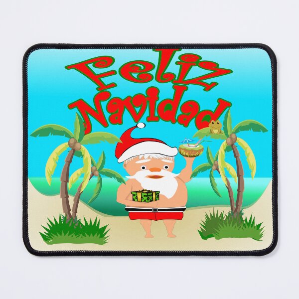 Item preview, Feliz Navidad Santa at the beach in a tropical Christmas designed and sold by Verle-art.