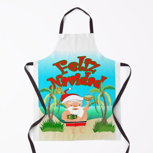 Item preview, Feliz Navidad Santa at the beach in a tropical Christmas designed and sold by Verle-art.