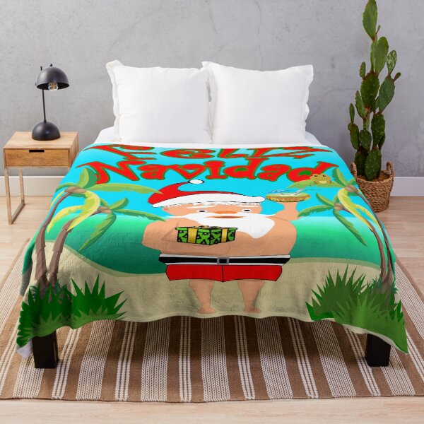 Item preview, Feliz Navidad Santa at the beach in a tropical Christmas designed and sold by Verle-art.