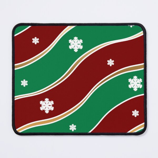 Item preview, Elegant Wavy Red Green Gold Christmas Snowflakes Pattern designed and sold by HopeAndHustle.