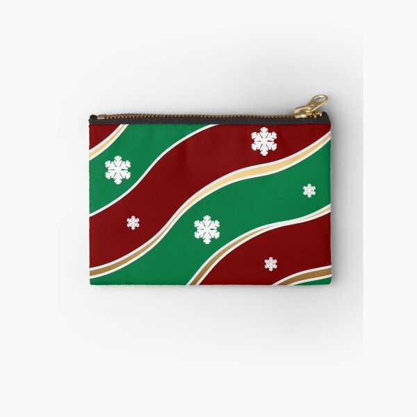 Item preview, Elegant Wavy Red Green Gold Christmas Snowflakes Pattern designed and sold by HopeAndHustle.