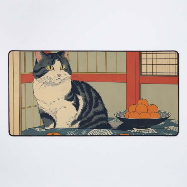 Item preview, Japanese Low Table Cat – Quiet Winter Interior Illustration designed and sold by LEO'S CREATURE れおずくりーちゃー.