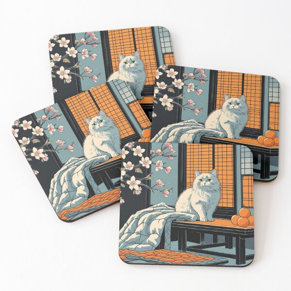 Item preview, Japanese Night Room Cat – Quiet Interior with Blossoms designed and sold by LEO'S CREATURE　れおずくりーちゃー.