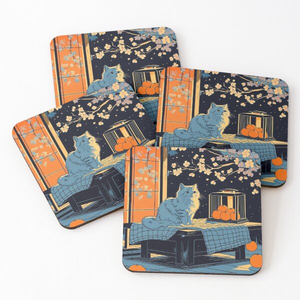 Item preview, Japanese Night Garden Cat – Lantern Light and Quiet Blossoms designed and sold by LEO'S CREATURE　れおずくりーちゃー.