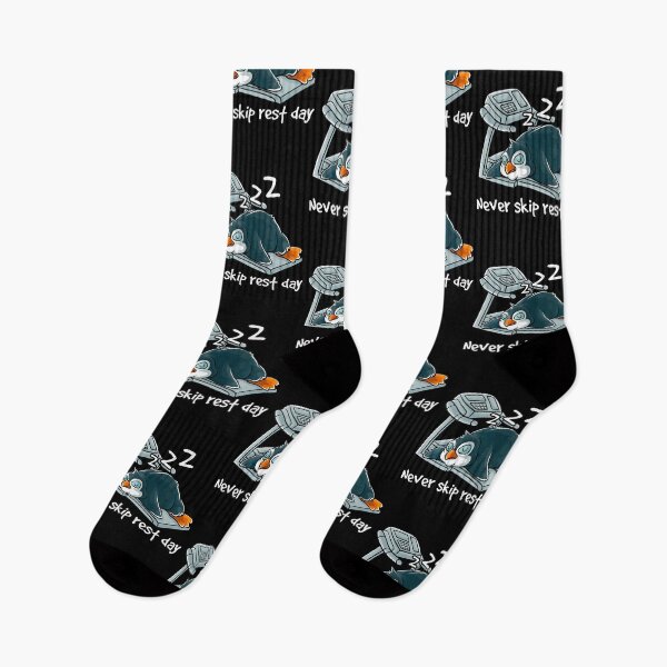 Item preview, Never Skip Rest Day Sleeping Penguin designed and sold by chaybduparek.