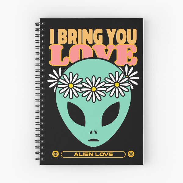 Item preview, I Bring You Love Alien with Flowers designed and sold by crazydotdesigns.