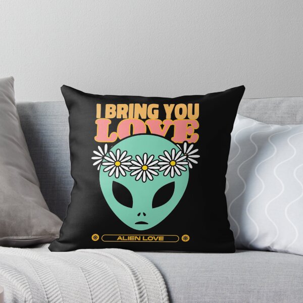 Item preview, I Bring You Love Alien with Flowers designed and sold by crazydotdesigns.