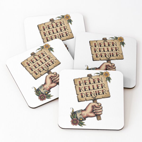 Item preview, Helen Keller Denier – Dark Humor Tattoo Flash Art designed and sold by fernwehbindery.