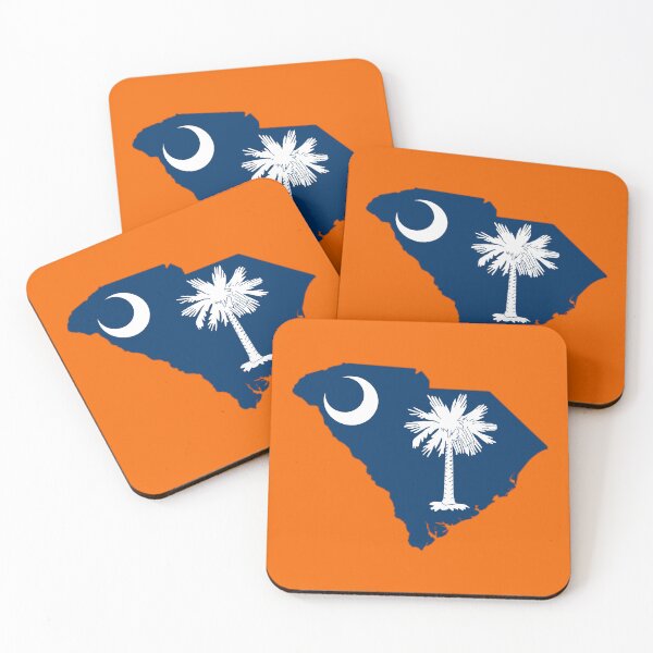 Item preview, South Carolina State Map Silhouette - Palmetto and Crescent Moon designed and sold by mashmosh.