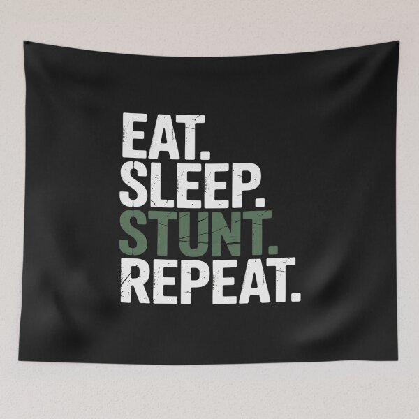 Item preview, Eat Sleep Stunt Repeat Green Cheerleader Girl designed and sold by GaryBellcvbnb.