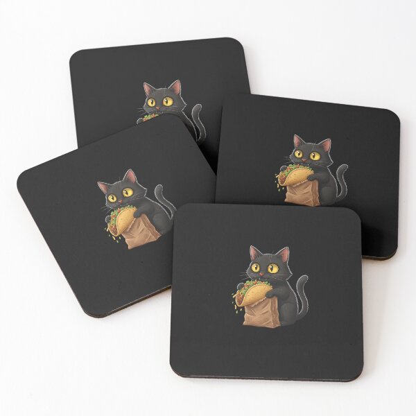 Item preview, Cute Black Cat Eating Taco  designed and sold by SWEET-TINAPAY.