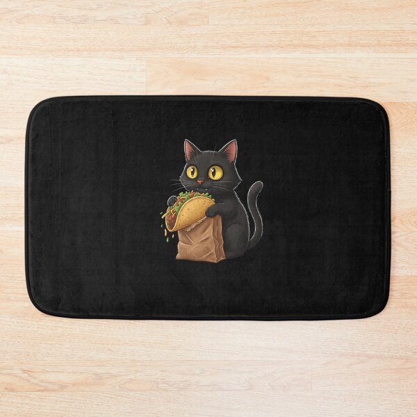 Item preview, Cute Black Cat Eating Taco  designed and sold by SWEET-TINAPAY.