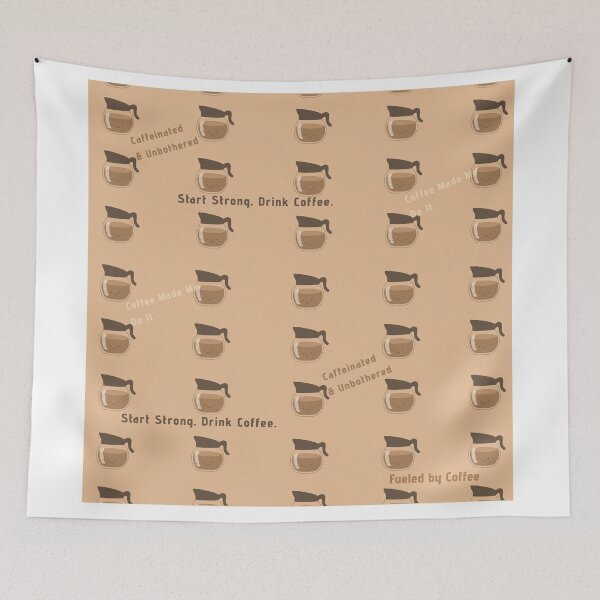 Item preview, Aesthetic Coffee Pattern with Caffeine Quotes | Cozy Cafe Typography Design designed and sold by Fandom Universe.