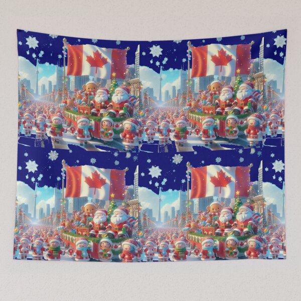 Item preview,  Toronto Santa Claus Parade – Cute 3D Christmas Scene with Canada Flag ,  designed and sold by PaintMeWorld.