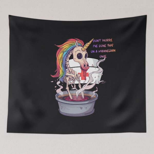 Item preview, Skeleton Unicorn Nurse Blood Bath - Funny Dark Nursing Humor designed and sold by Mr-Nurse.