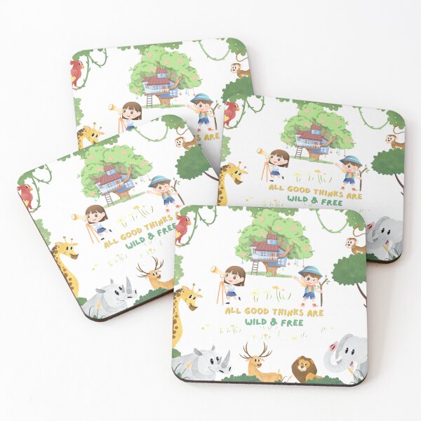 Item preview, All Good Things Are Wild & Free – Cute Nature Illustration for Kids designed and sold by BloomPixelArt.