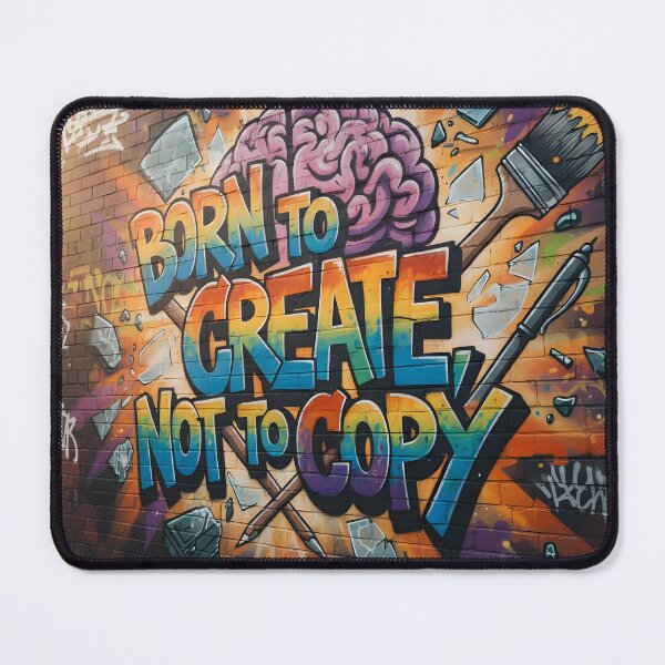 Item preview, Born to Create Not to Copy Graffiti Wall Art – Bold Creative Motivation Street Art Design designed and sold by trendyart1112.